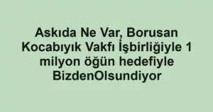 Askıda Ne Var, Borusan Kocabıyık Vakfı İşbirliğiyle 1 milyon öğün hedefiyle BizdenOlsundiyor
