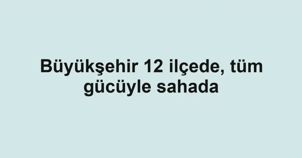Büyükşehir 12 ilçede, tüm gücüyle sahada 1 Büyükşehir 12 ilçede, tüm gücüyle sahada