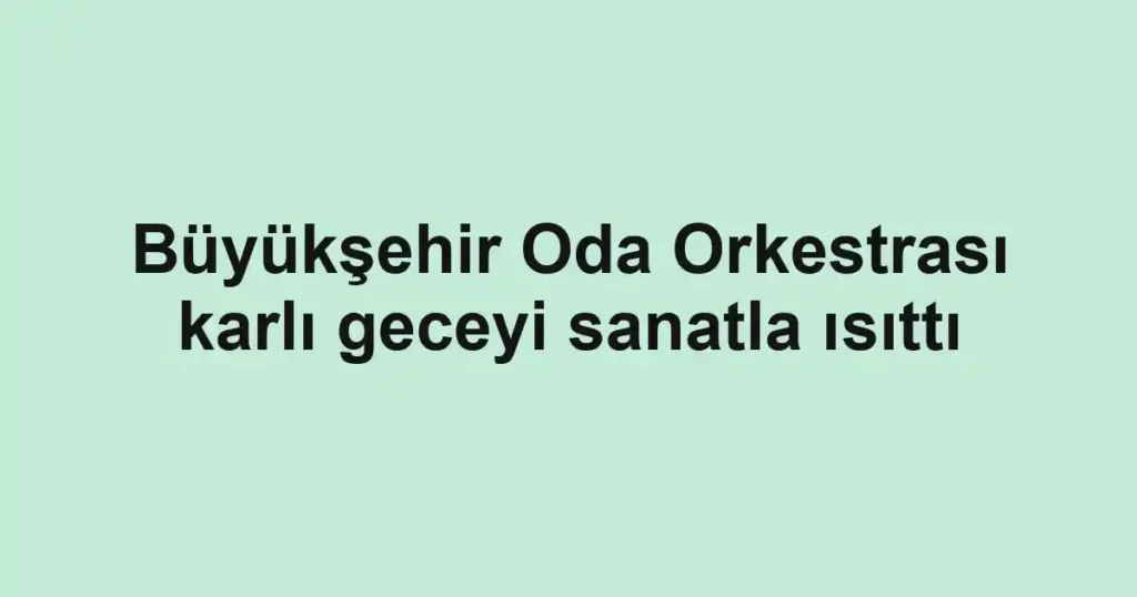 Büyükşehir Oda Orkestrası karlı geceyi sanatla ısıttı 1 Büyükşehir Oda Orkestrası karlı geceyi sanatla ısıttı