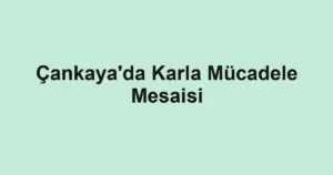 Çankaya'da Karla Mücadele Mesaisi