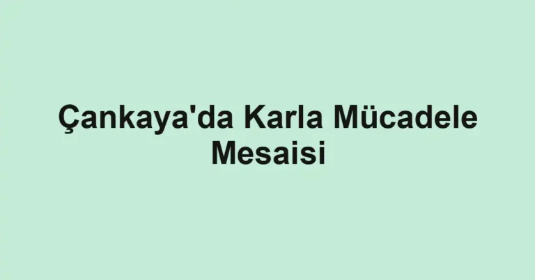 Çankaya'da Karla Mücadele Mesaisi