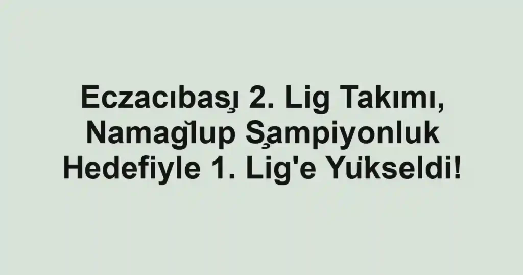 Eczacıbaşı 2. Lig Takımı, Namağlup Şampiyonluk Hedefiyle 1. Lig'e Yükseldi! 1 Eczacıbaşı 2. Lig Takımı, Namağlup Şampiyonluk Hedefiyle 1. Lig'e Yükseldi!