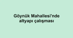 Göynük Mahallesi'nde altyapı çalışması