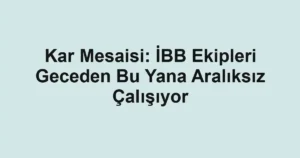 Kar Mesaisi: İBB Ekipleri Geceden Bu Yana Aralıksız Çalışıyor