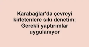 Karabağlar'da çevreyi kirletenlere sıkı denetim: Gerekli yaptırımlar uygulanıyor