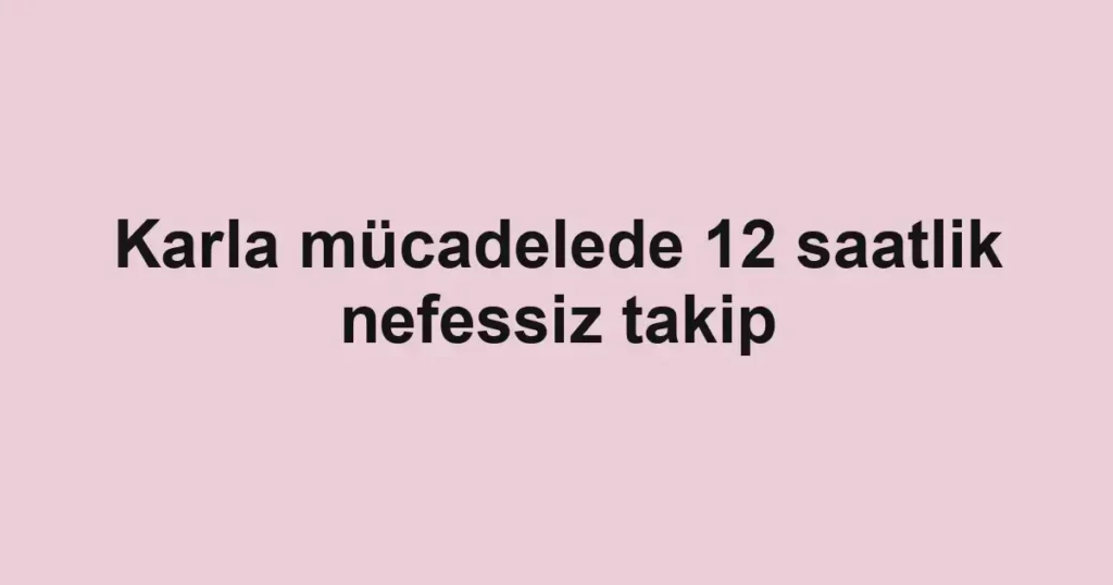 Karla mücadelede 12 saatlik nefessiz takip