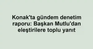 Konak'ta gündem denetim raporu: Başkan Mutlu'dan eleştirilere toplu yanıt