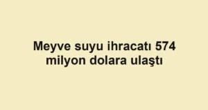 Meyve suyu ihracatı 574 milyon dolara ulaştı