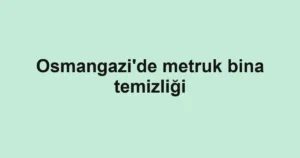Osmangazi'de metruk bina temizliği 3 Osmangazi'de metruk bina temizliği
