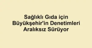 Sağlıklı Gıda için Büyükşehir'in Denetimleri Aralıksız Sürüyor