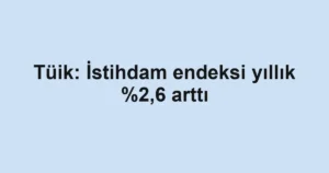 Tüik: İstihdam endeksi yıllık %2,6 arttı