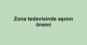 Zona tedavisinde aşının önemi